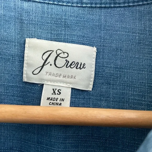 J.Crew Chambray Blue short sleeve shirt dress size XS - Picture 4 of 6